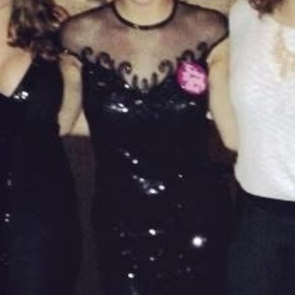 VINTAGE Lime Nite Black Sequin Mini Dress - Picture 4 of 4